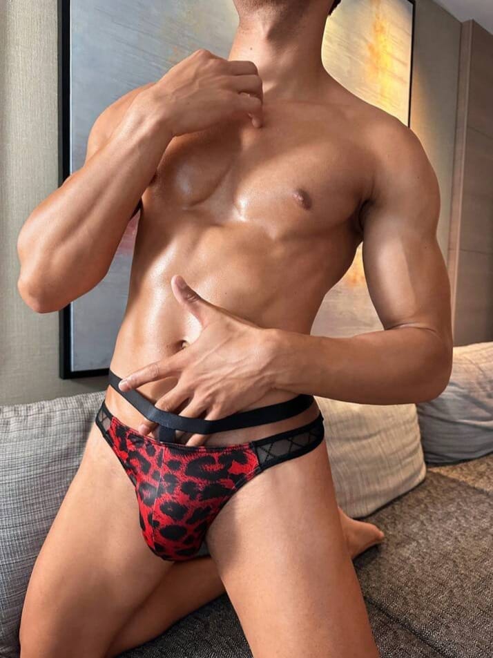Crimson Wild Cross-Strap Thong